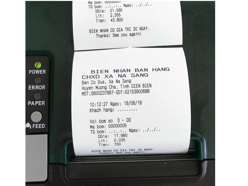 máy in cột bơm xăng dầu